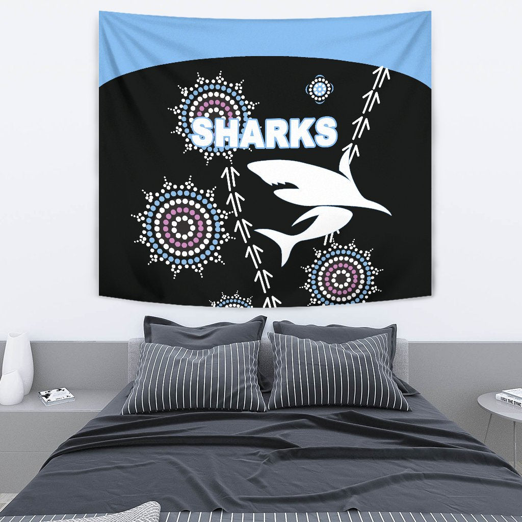 cronulla-tapestry-sharks-simple-indigenous-black