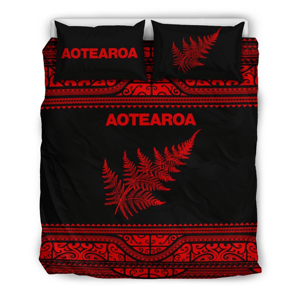 aotearoa-new-zealand-maori-bedding-set-silver-fern-red