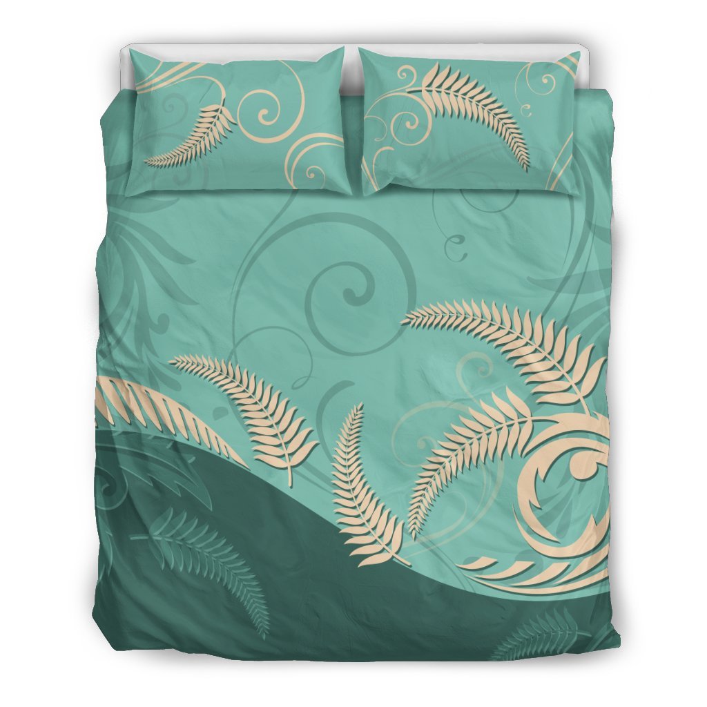 new-zealand-silver-fern-bedding-set-mint-x-golden
