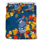canada-jay-bird-maple-leaves-bedding-set