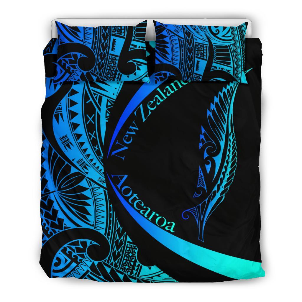 new-zealand-silver-fern-bedding-set-maori-tattoo-circle-style-blue