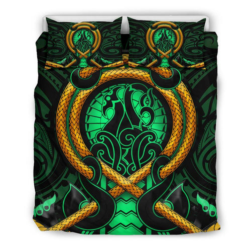 maori-new-zealand-bedding-set-manaia-green-duvet-cover-and-pillow-case