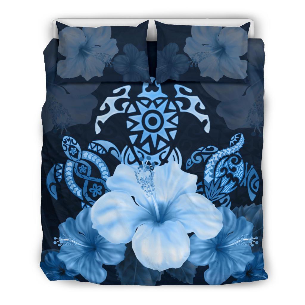 turtle-and-hibiscus-bedding-set-blue-turtle-tribal