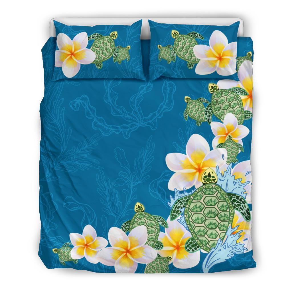 plumeria-sea-turtle-bedding-set