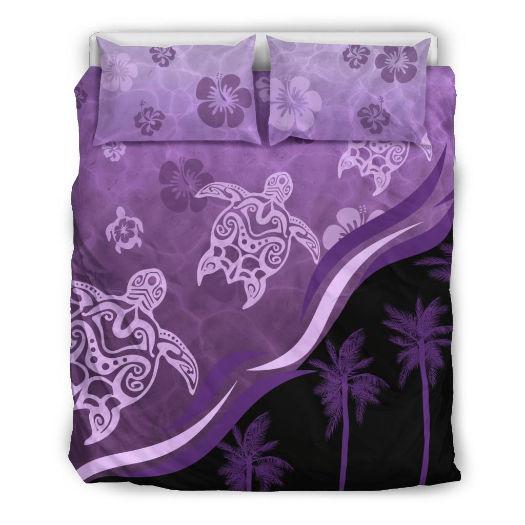 purple-turtle-hibiscus-bedding-set