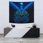maori-manaia-new-zealand-tapestry-blue