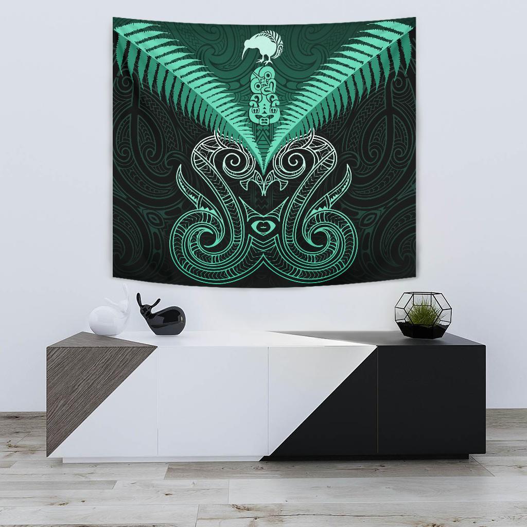 maori-manaia-new-zealand-tapestry-turquoise