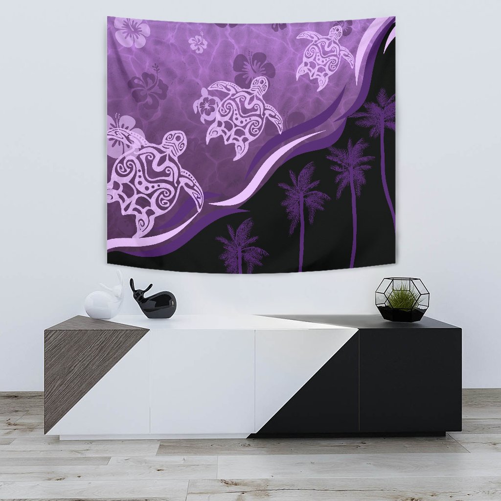 purple-turtle-hibiscus-tapestry