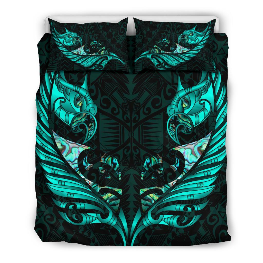 new-zealand-bedding-set-manaia-paua-fern-wing-turquoise