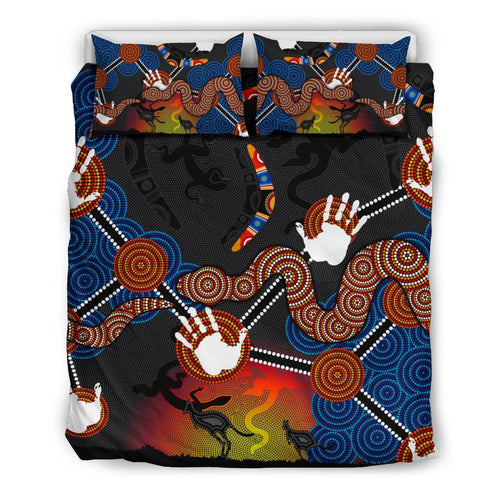 aboriginal-bedding-set-australian-boomerang-and-snake-indigenous-art