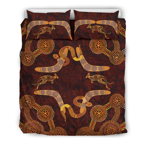aboriginal-bedding-set-kangaroo-snake-and-boomerang-painting-art
