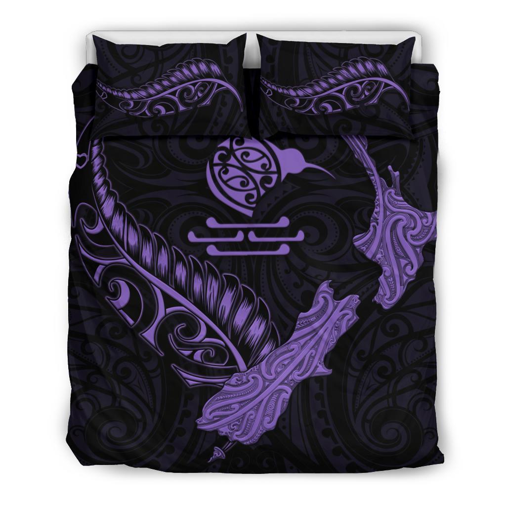 new-zealand-heart-bedding-set-map-kiwi-mix-silver-fern-pastel-purple