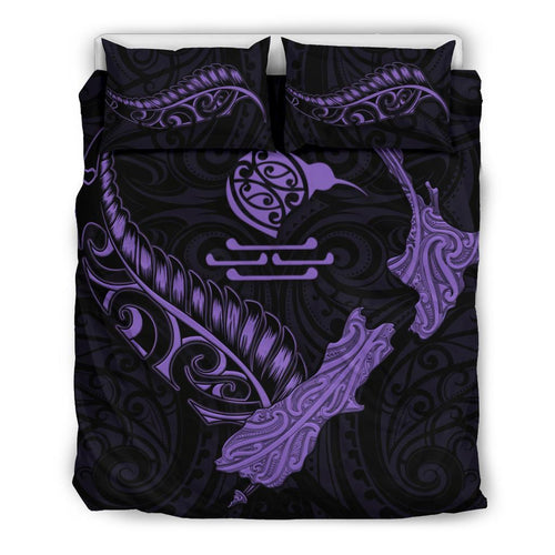 new-zealand-heart-bedding-set-map-kiwi-mix-silver-fern-pastel-purple