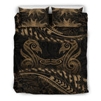new-zealand-bedding-set-gold-manaia-maori-silver-fern-duvet-cover