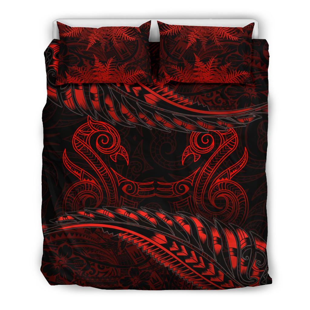 aotearoa-bedding-set-red-maori-manaia-with-silver-fern