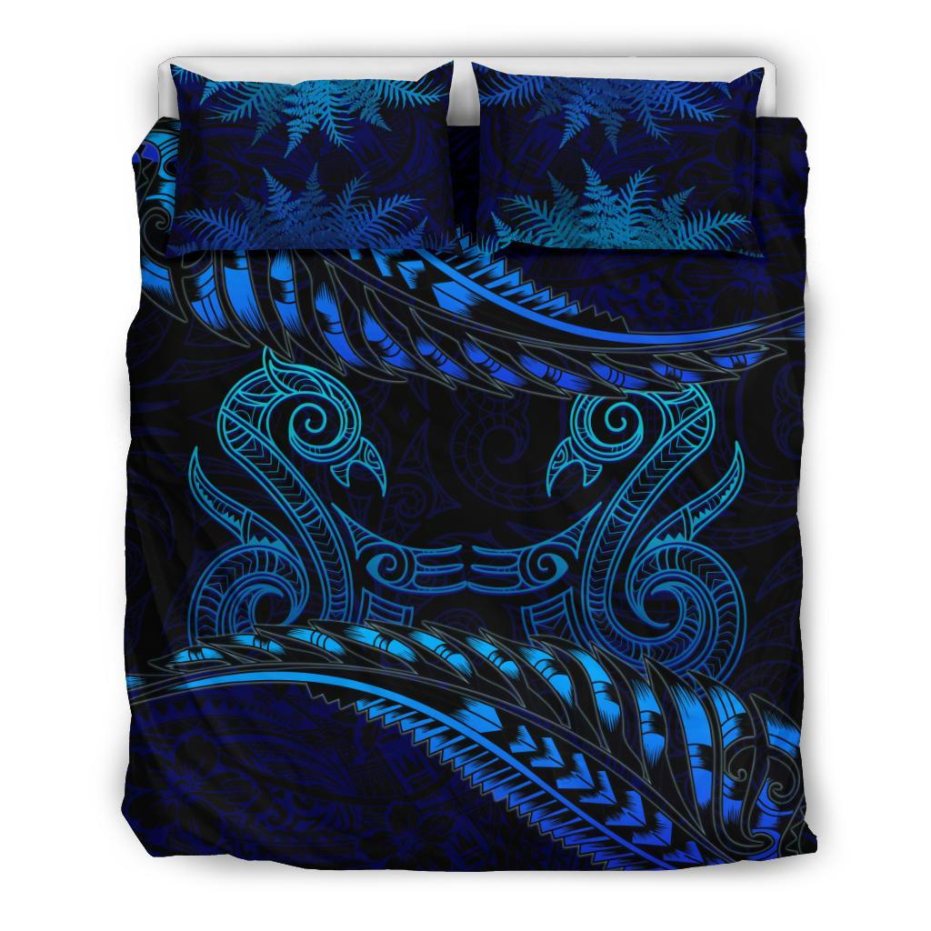 aotearoa-bedding-set-blue-maori-manaia-with-silver-fern