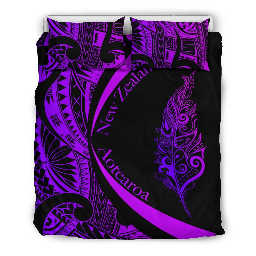 light-silver-fern-maori-bedding-set-circle-style-purple
