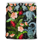 turtle-bedding-set-palm-leaves-mix-hibiscus