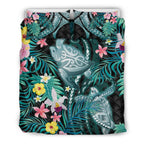 turtle-bedding-set-hibiscus-palm-leaves-duvet-cover-and-pillow-case