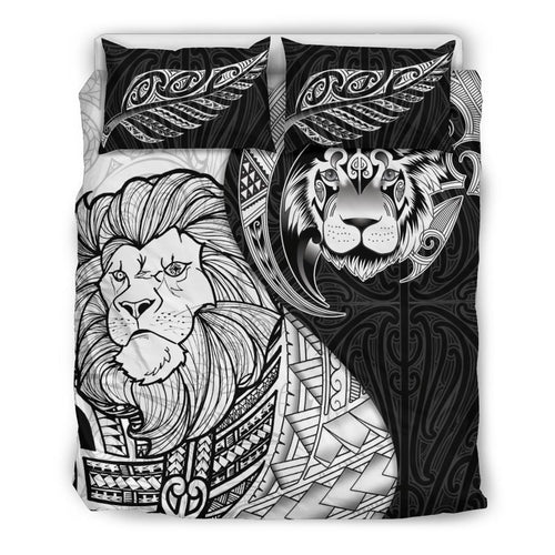 lion-maori-tattoo-silver-fern-bedding-set
