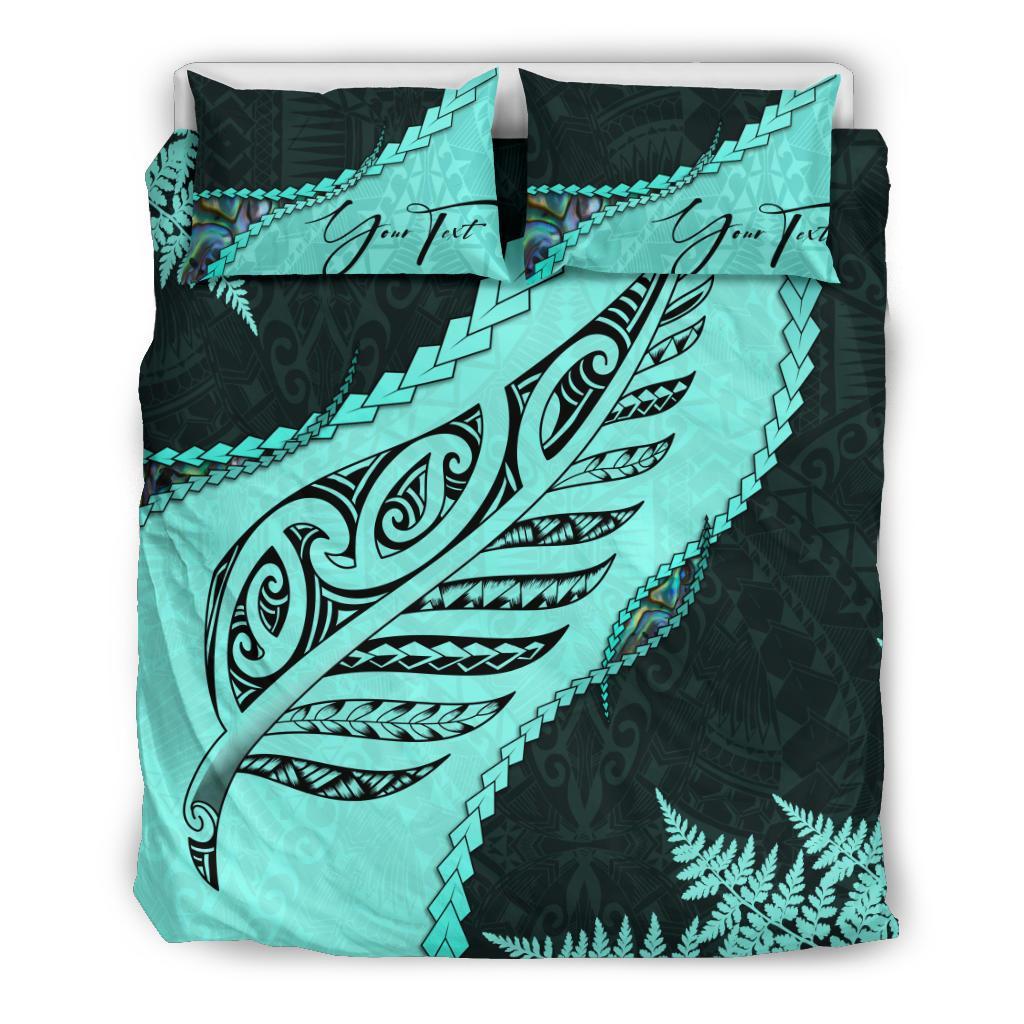 signature-custom-paua-shell-maori-silver-fern-bedding-set-turquoise
