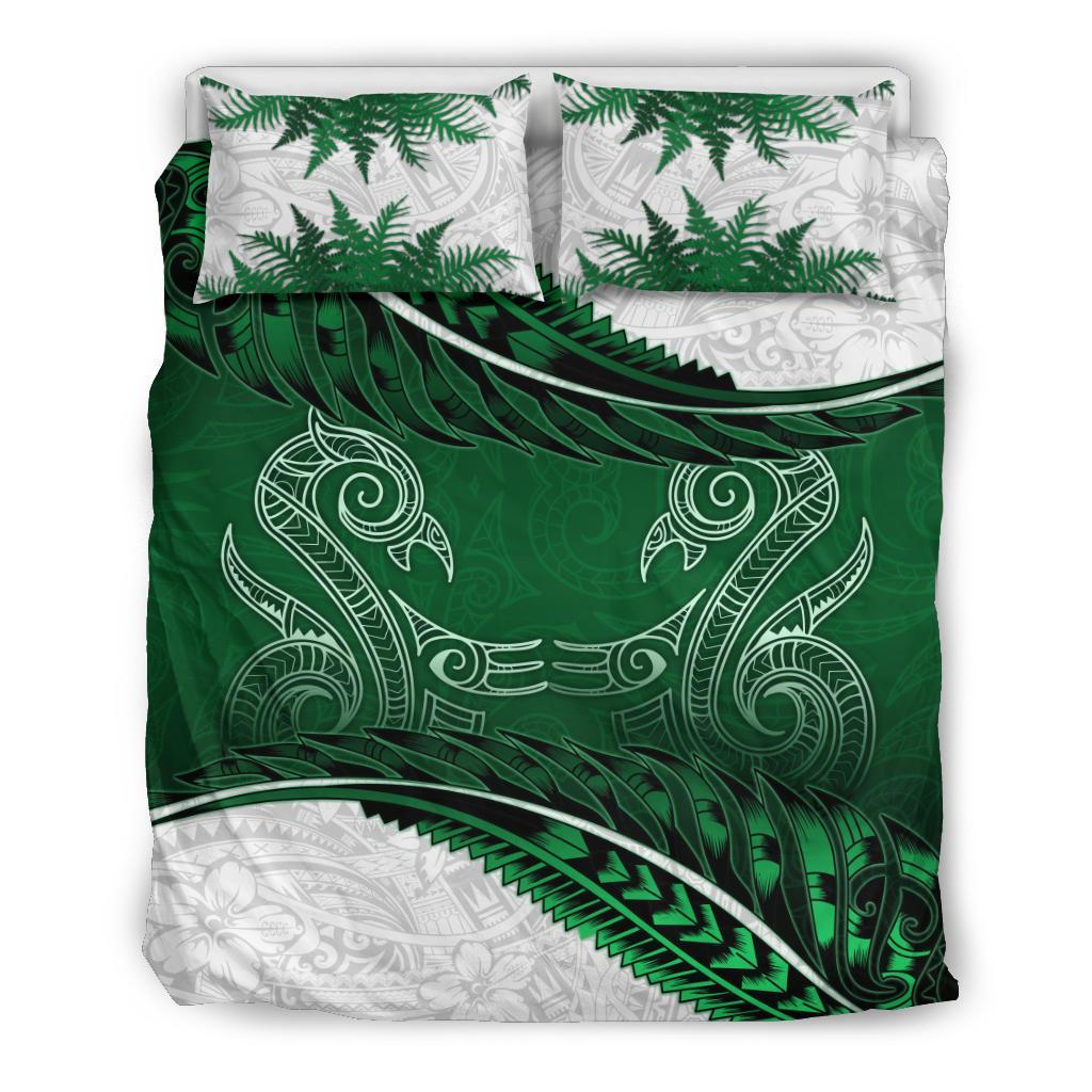 new-zealand-bedding-set-green-manaia-maori-silver-fern-duvet-cover-and-pillow-case