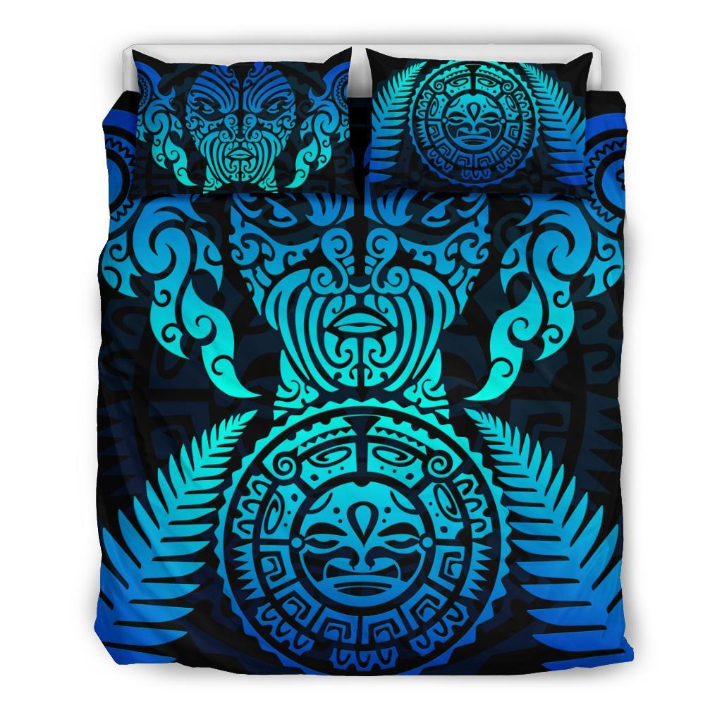maori-face-fern-new-zealand-bedding-set-blue