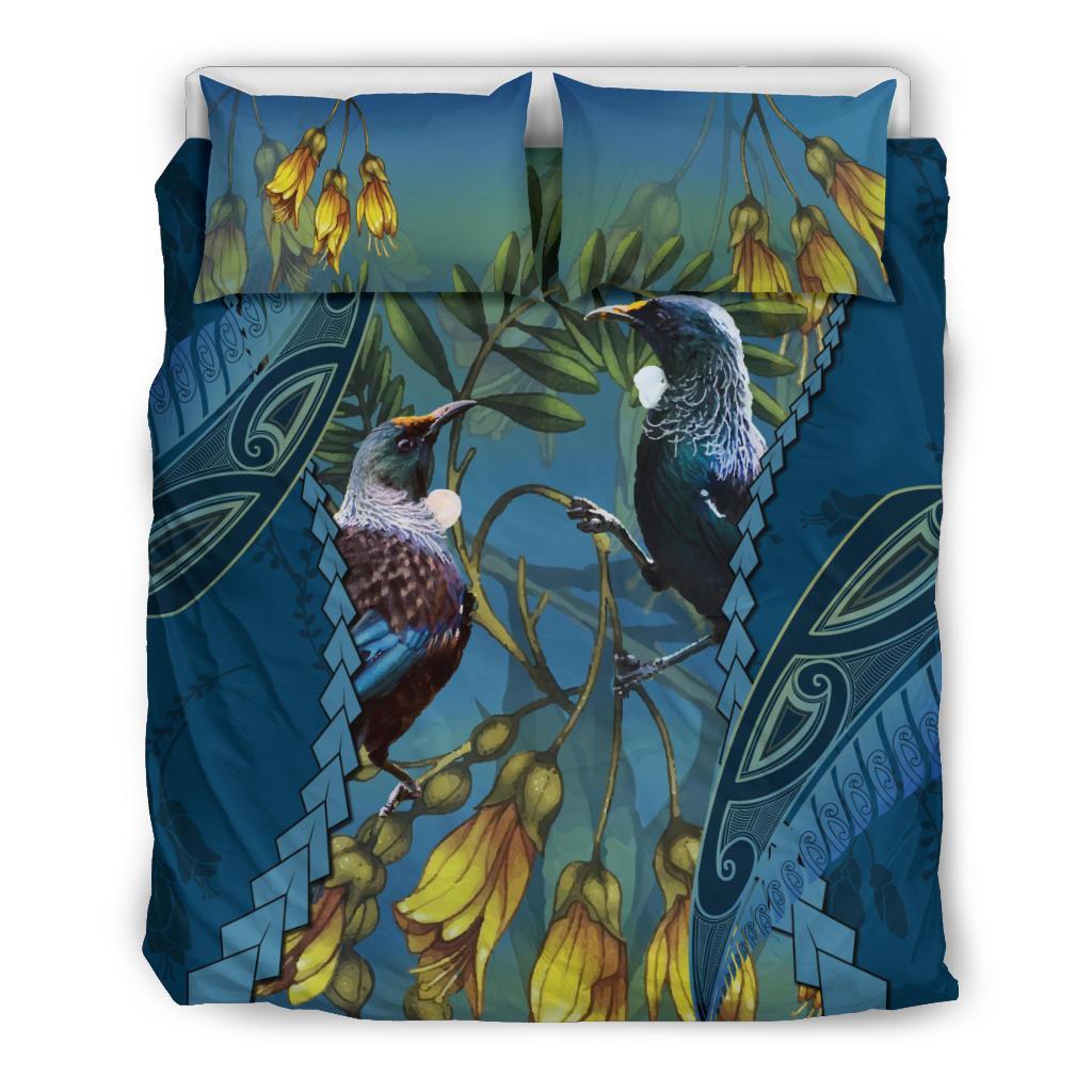 tui-bird-mix-kowhai-and-silver-fern-bedding-set-blue