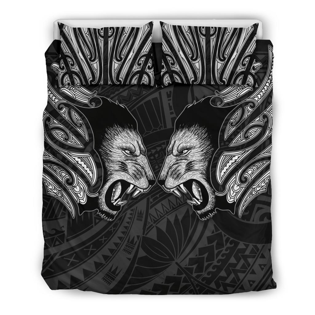 double-lion-maori-tattoo-bedding-set-new-zealand-white