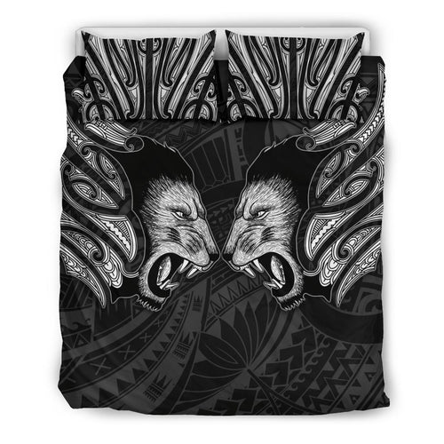 double-lion-maori-tattoo-bedding-set-new-zealand-white