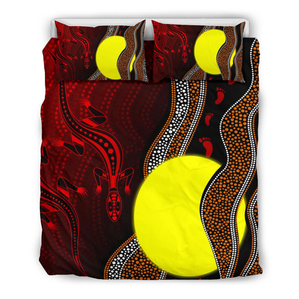 aboriginal-bedding-set-aboriginal-flag-lizard-dot-painting-style