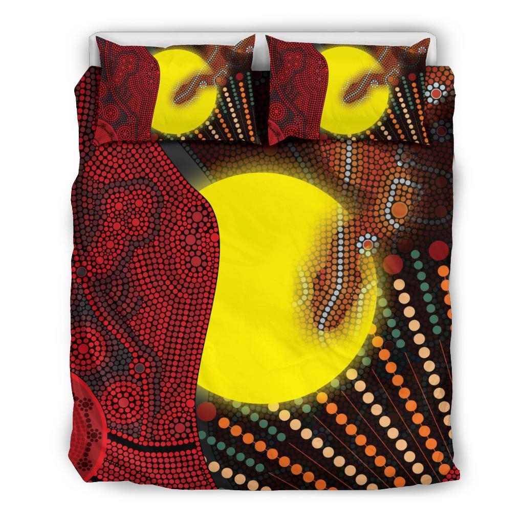 aboriginal-bedding-set-indigenous-snake-sun-dot-painting