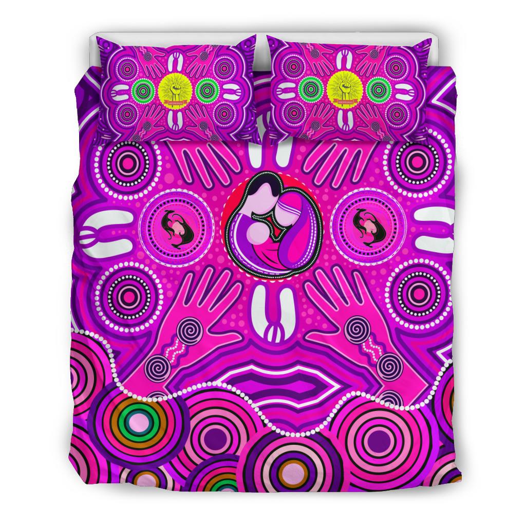 bedding-set-aboriginal-family-with-dot-painting-art