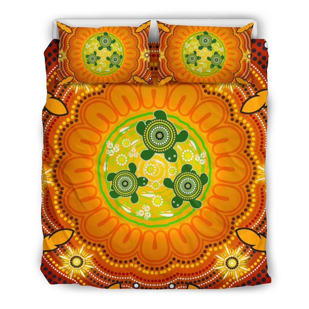aboriginal-bedding-set-turtle-circle-dot-painting-art