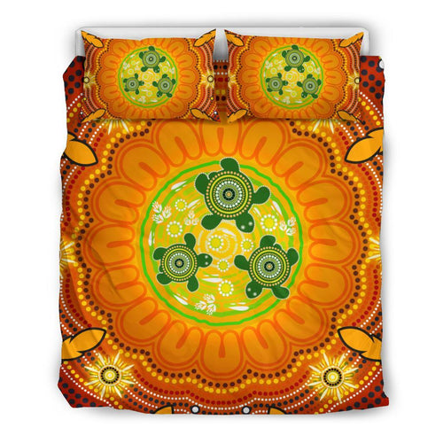 aboriginal-bedding-set-turtle-circle-dot-painting-art