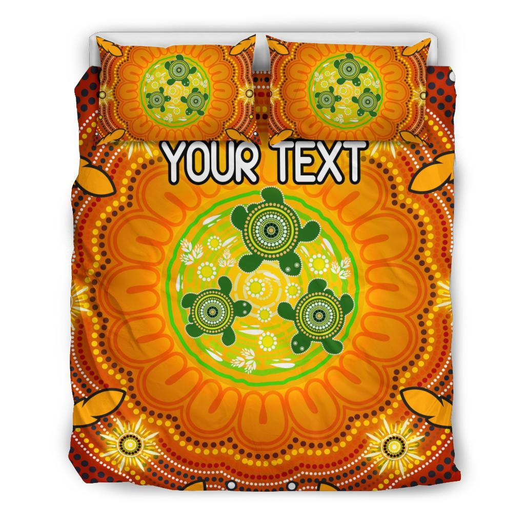 custom-text-aboriginal-bedding-set-turtle-circle-dot-painting-art