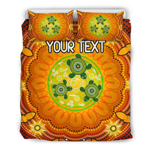 custom-text-aboriginal-bedding-set-turtle-circle-dot-painting-art