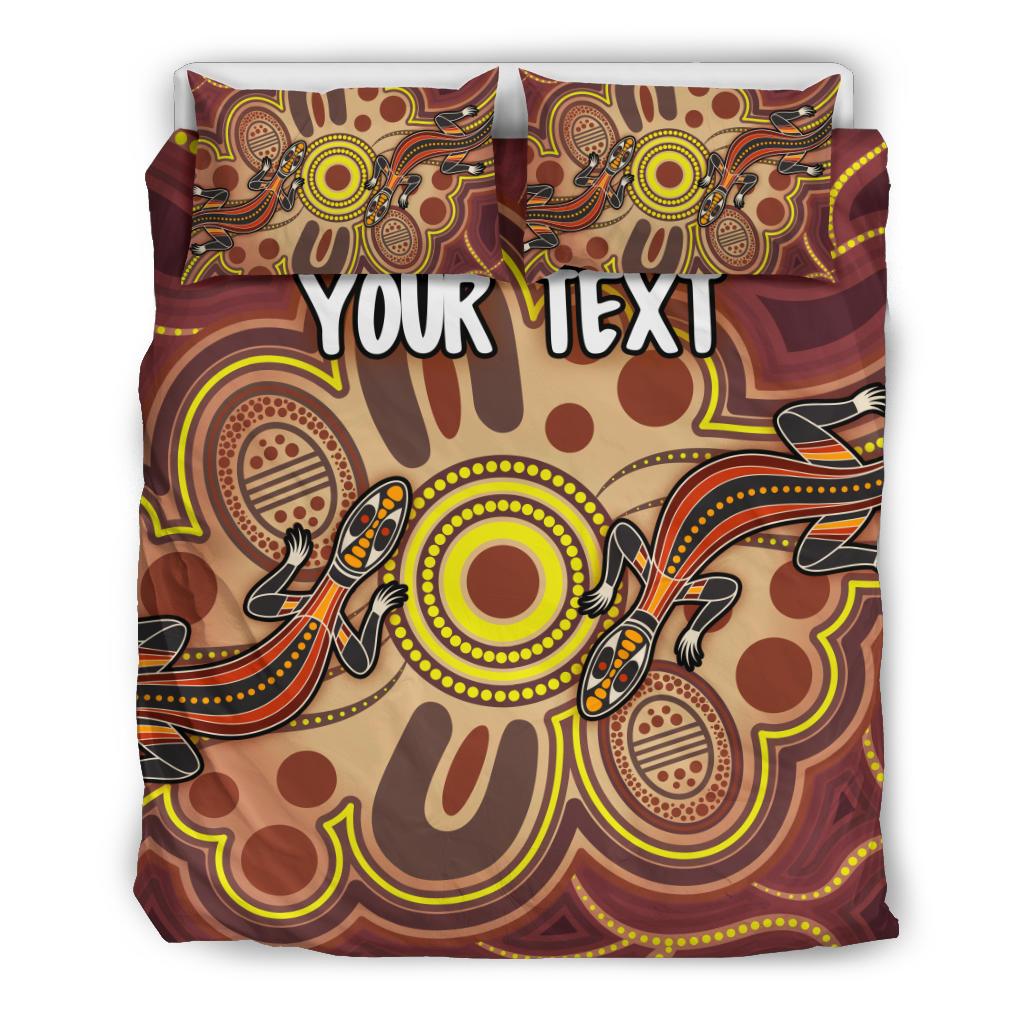 custom-aboriginal-bedding-sets-indigenous-lizard-dot-painting-art