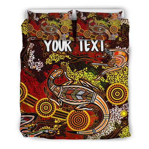 custom-aboriginal-bedding-set-kangaroo-and-lizard-dot-painting-art