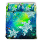 custom-text-aboriginal-bedding-set-indigenous-turtle-ocean-dot-painting-art