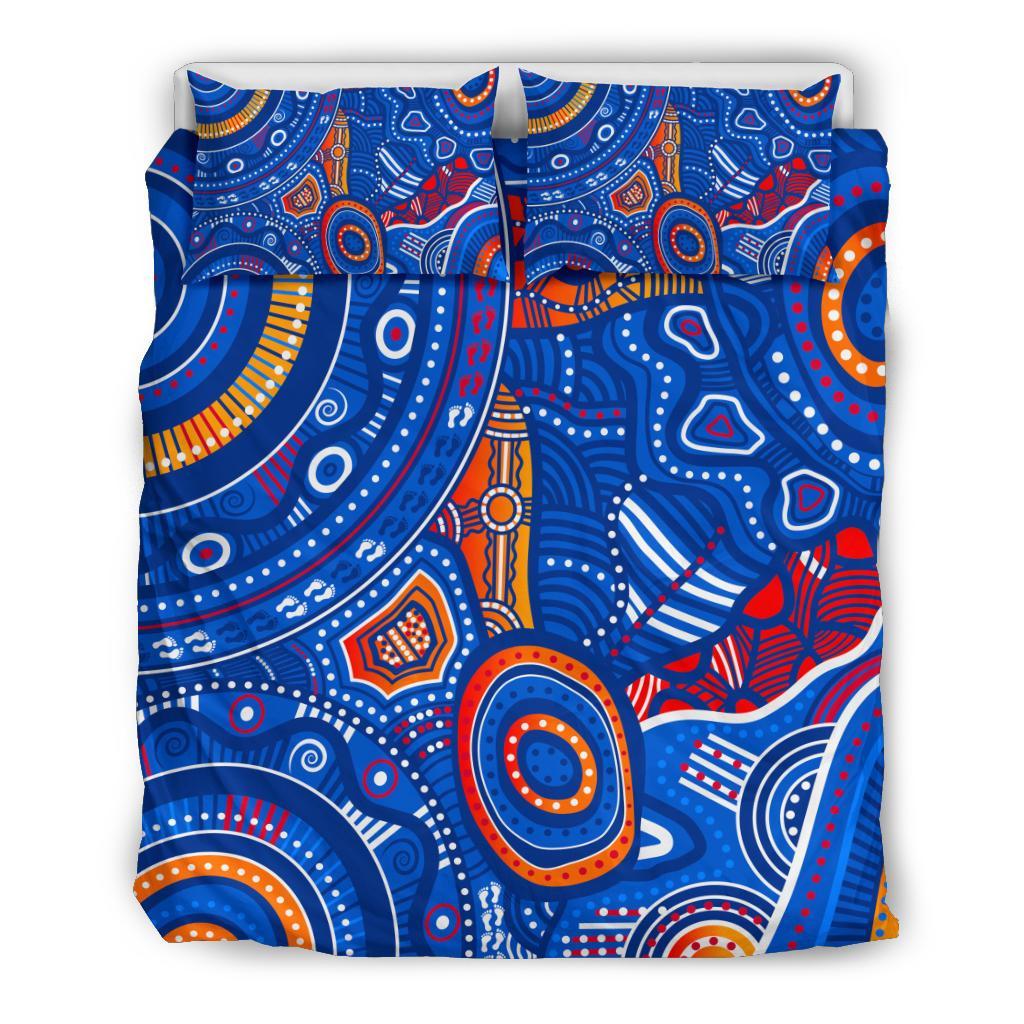 aboriginal-bedding-set-indigenous-footprint-patterns-blue-color
