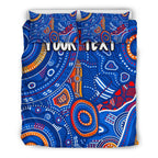 custom-text-aboriginal-bedding-set-indigenous-footprint-patterns-blue-color