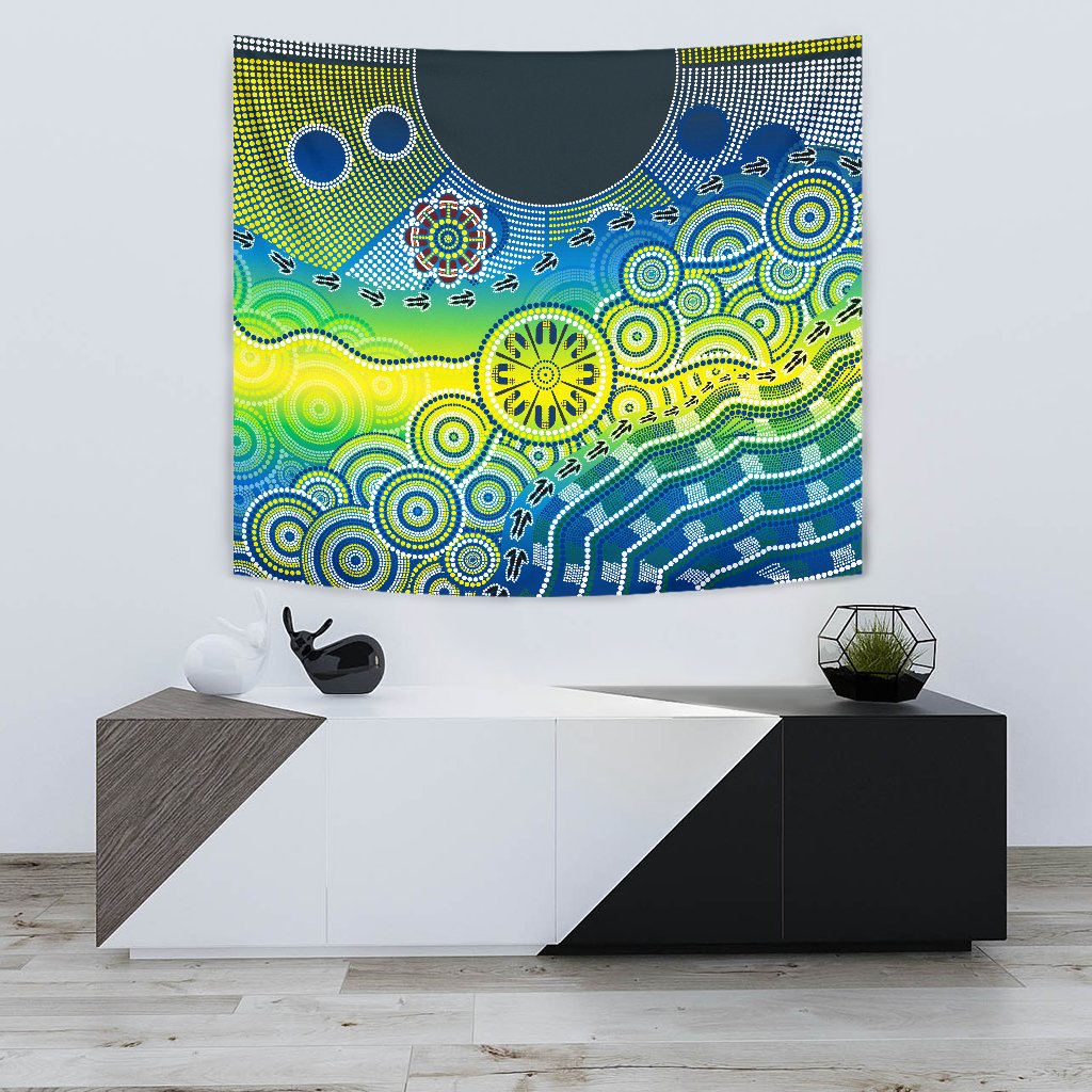 aboriginal-tapestry-dot-painting-indigenous-circle-patterns