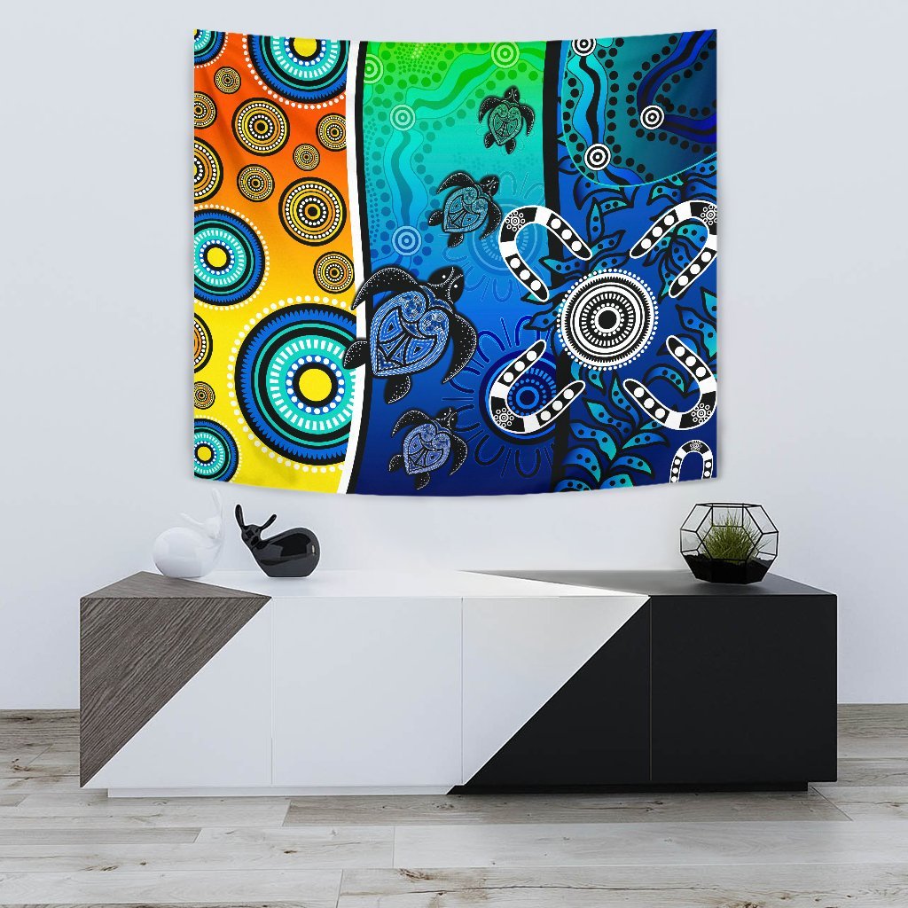 aboriginal-tapestry-indigenous-turtle-dot-painting-art