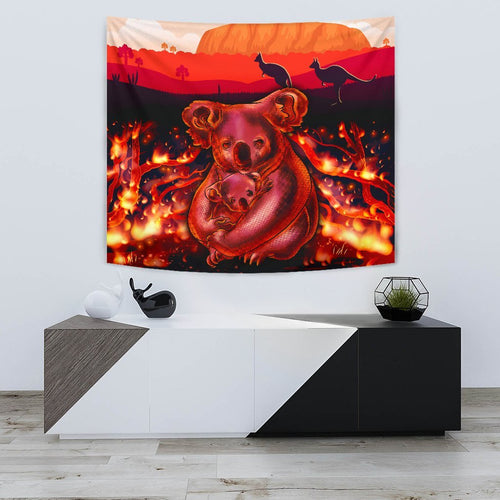 aboriginal-tapestry-koala-bushfire-pray-for-australia