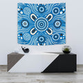 aboriginal-tapestry-indigenous-circle-dot-painting-blue-color