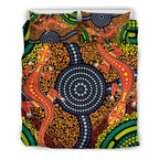 1st-australia-bedding-set-aboriginal-two-lizards-dot-painting-circle