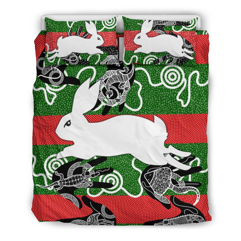 rabbitohs-indigenous-bedding-set-animals-aboriginal
