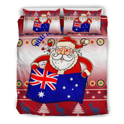 christmas-personalised-bedding-set-australia-santa-claus-hold-the-flag-red