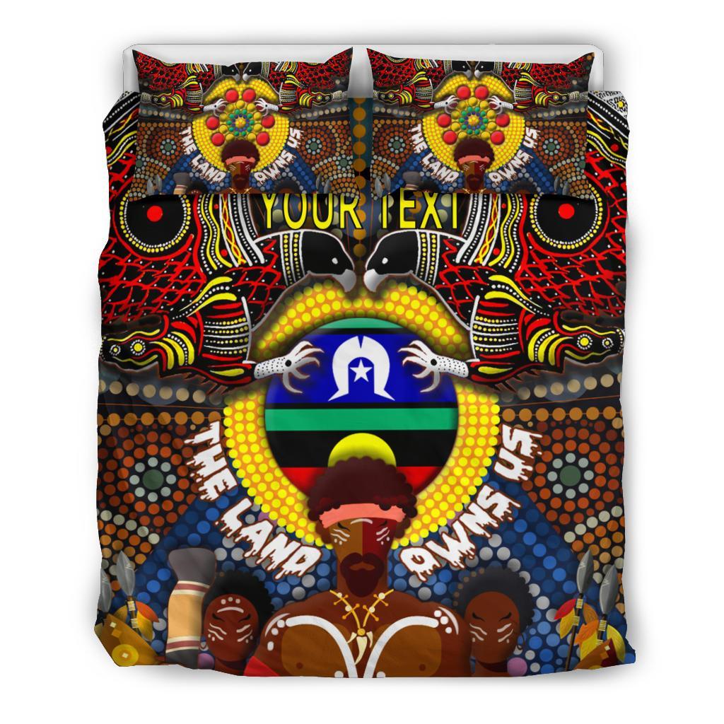 custom-text-the-land-owns-us-bedding-set